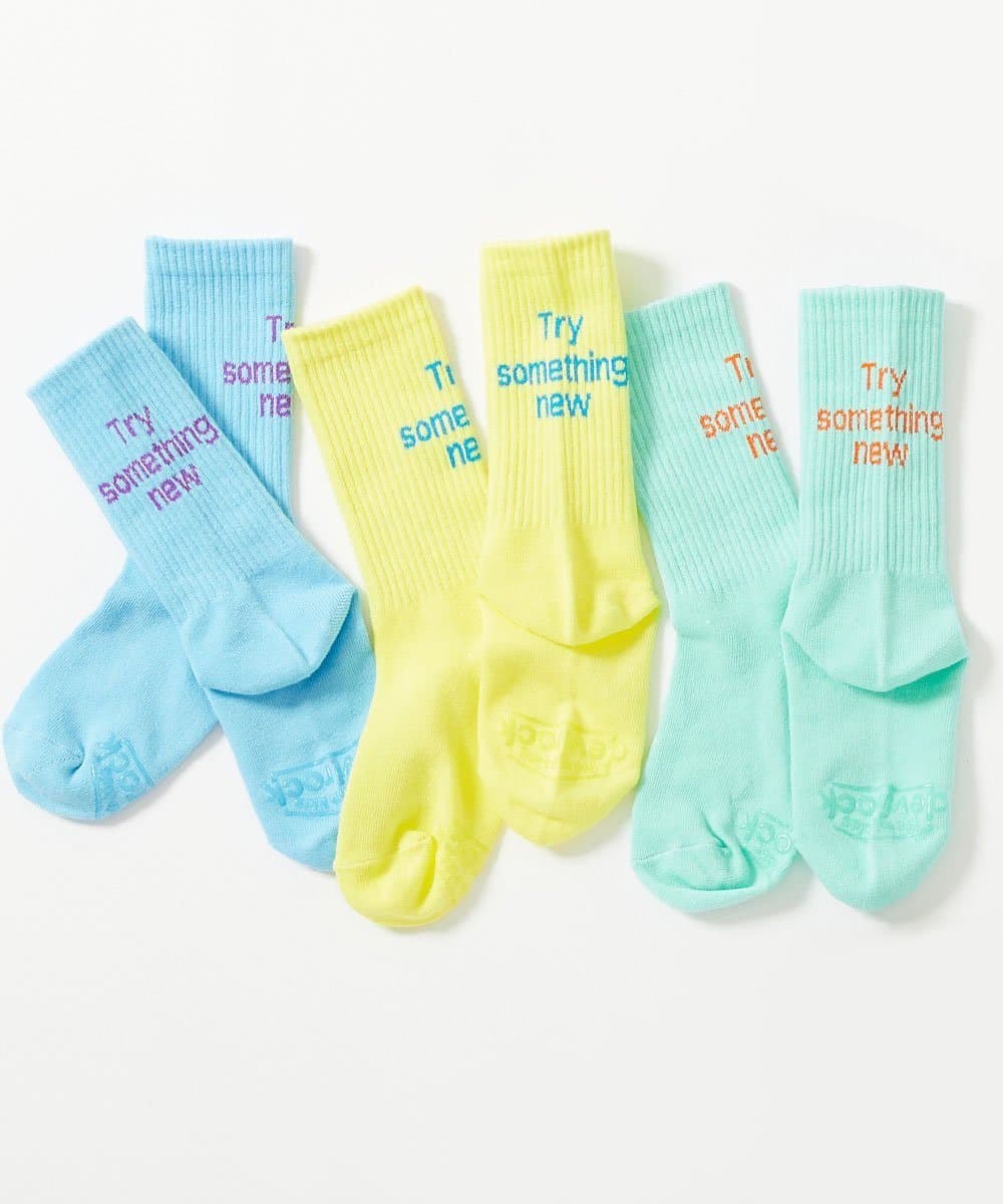 devirock 親子で使える ネオンカラー ロゴソックス 3足セット 子供服 キッズ 男の子 26SS デビロック 靴下・レッグウェア 靴下 thumbnail 3
