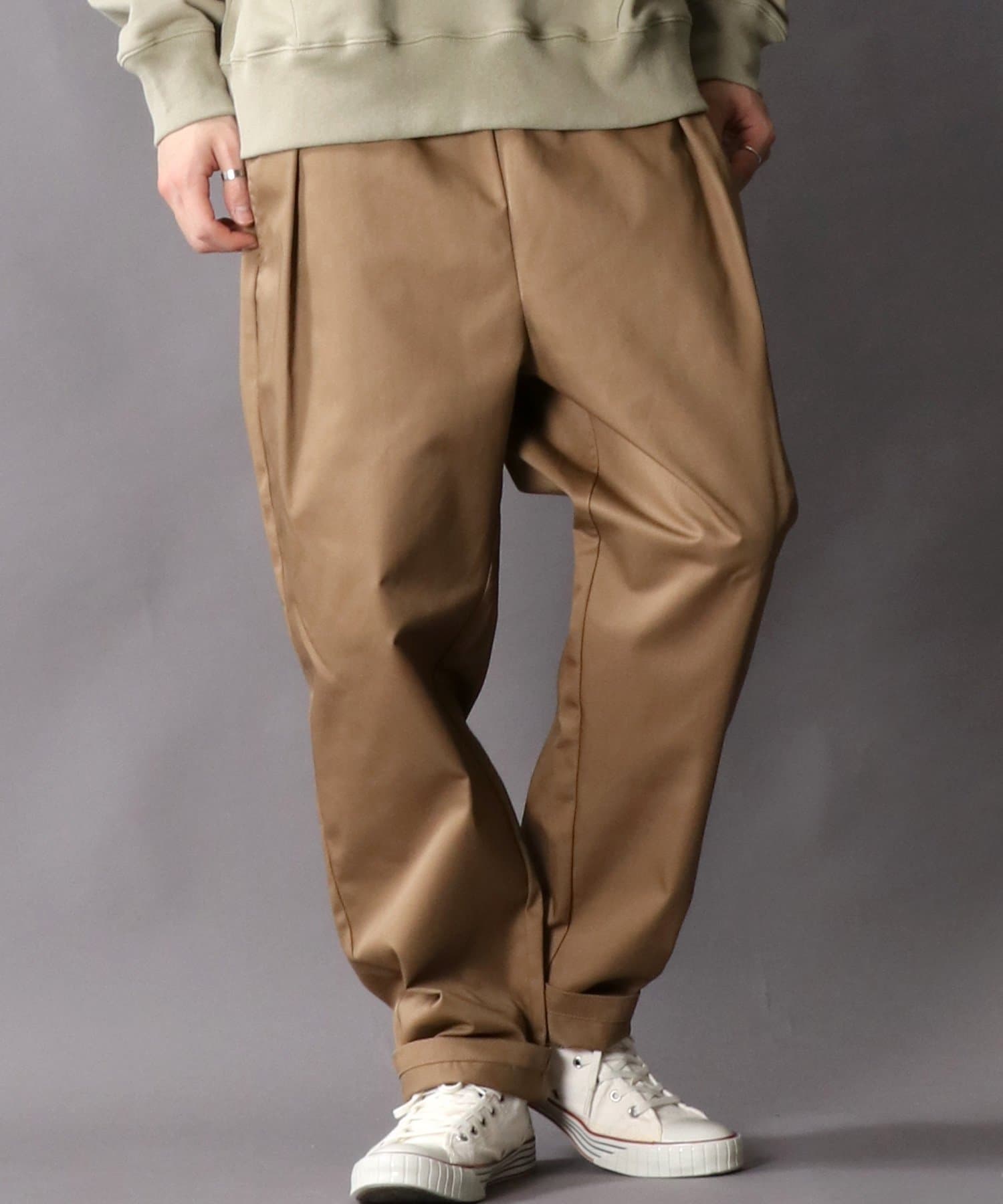 【SALE／20%OFF】SITRY 別注 ワイドパンツ メンズ ワンタック ツイル イージーパンツ シェフパンツ レディース ユニセックス シトリー パンツ チノパンツ レッド グレー ブラック カーキグリーン ベージュ ブラウン パープル ネイビー ホワイト ブルー thumbnail 3