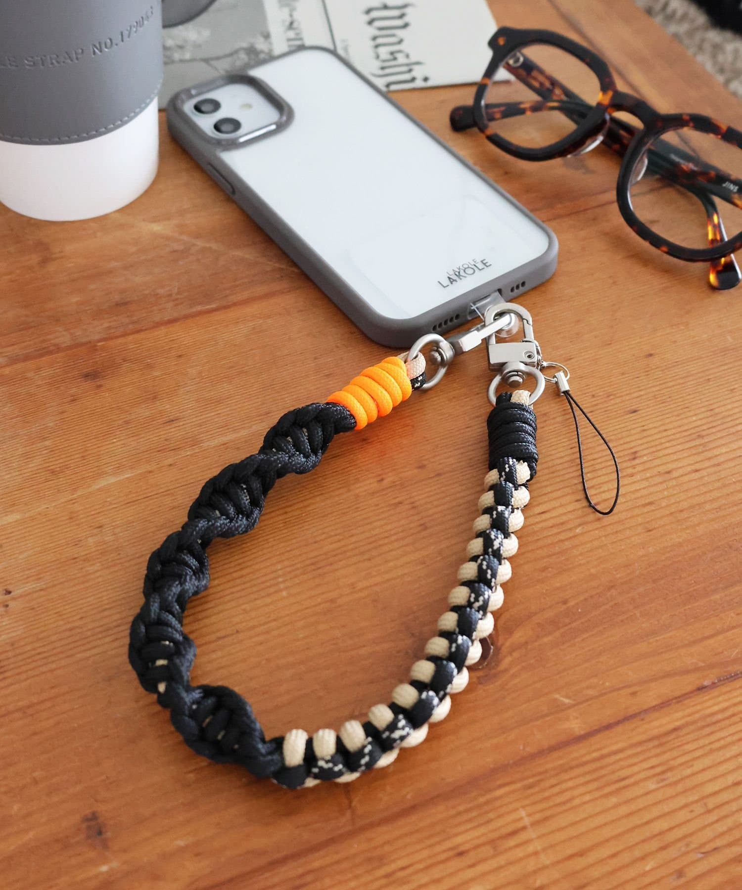 LAKOLE あみあみマルチハンドストラップ ラコレ スマホグッズ・オーディオ機器 その他のスマホグッズ・オーディオ機器 ブルー ブラック ピンク グレー グリーン