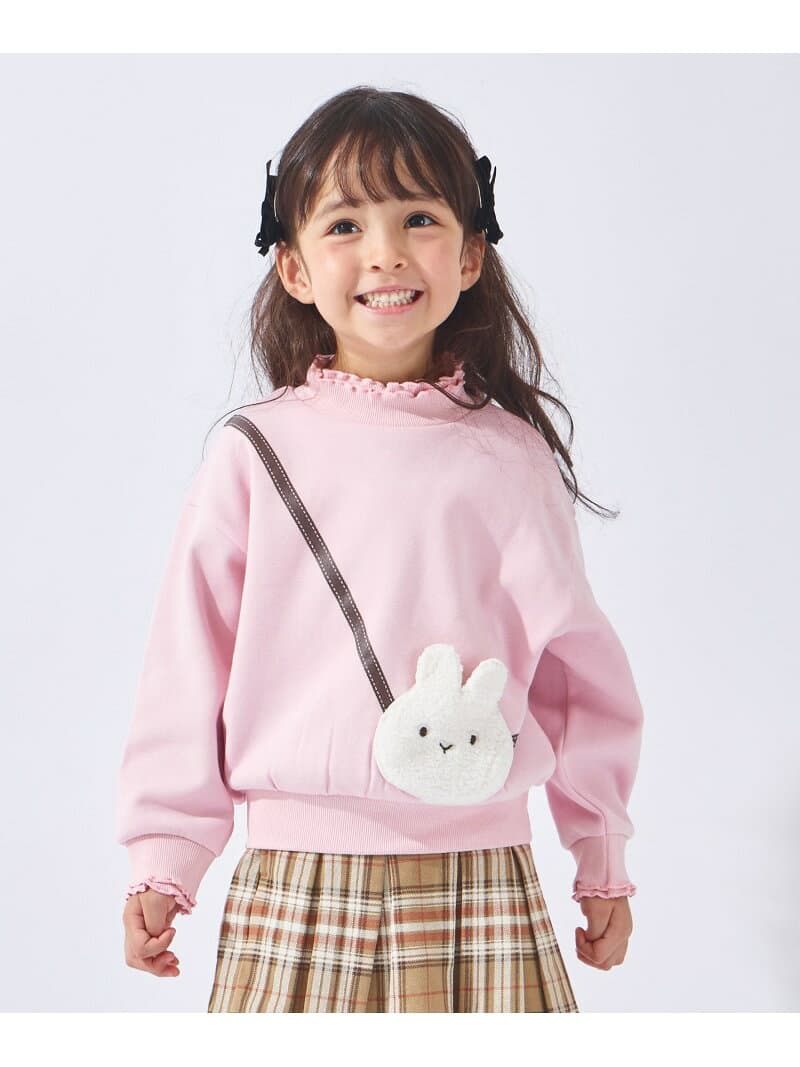 ever closet どうぶつポシェット裏起毛トレーナー エバークローゼット トップス スウェット・トレーナー グリーン パープル グレー ピンク ベージュ thumbnail 3
