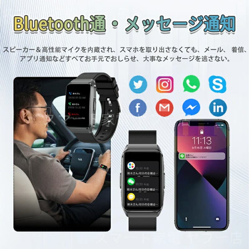 スマートウォッチ 通話機能 心拍数 血中酸素 気分/疲労度管理 睡眠管理 24時間健康管理 着信＆LINE通知 レディース メンズ 生理周期 睡眠検測 スポーツウォッチ 多機能 運動記録 彼女 iPhone対応 アンドロイド対応 thumbnail 3