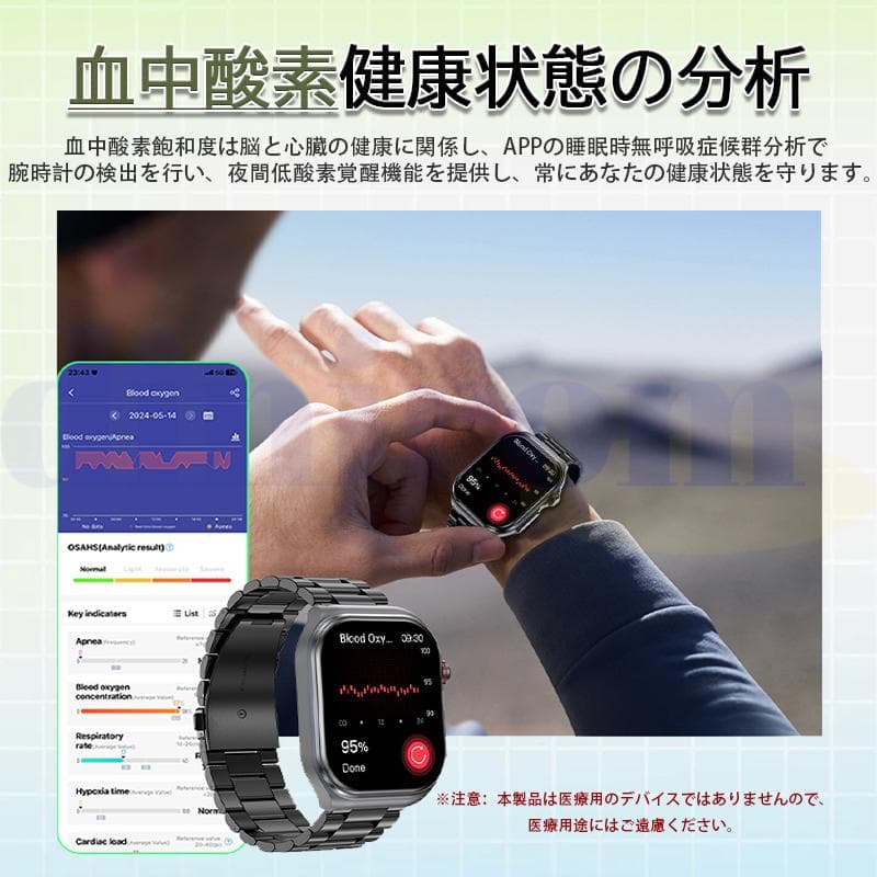スマートウォッチ 日本製センサー 通話機能 24時間健康管理 心拍数 気分/疲労度管理 多機能 レディース メンズ LINE 着信通知 Bluetooth5.3 睡眠検測 運動記録 150+文字盤 高齢者プレゼント 日本語説明書付 iPhone対応 Android対応 thumbnail 3