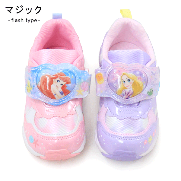 ディズニー 光る靴 プリンセス アナ雪 スニーカー キッズ 靴 子供 女の子 ラプンツェル アリエル エルサ アナ ティンカーベル アナと雪の女王 リトルマーメイド 塔の上のラプンツェル キャラクター thumbnail 2