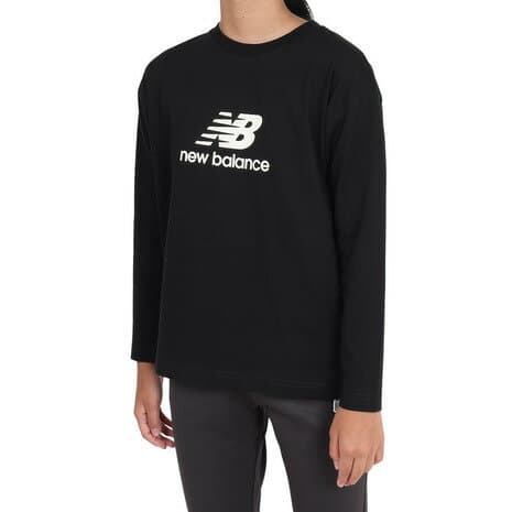 ニューバランス（new balance）（キッズ）ジュニア スタックドロゴ長袖シャツ ABT55556BK