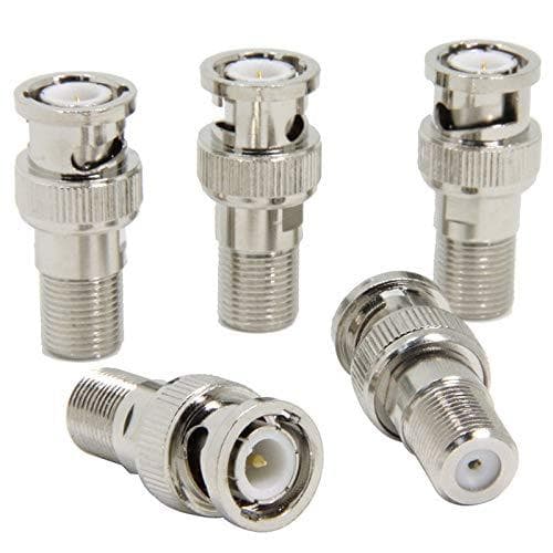 F BNC 変換 コネクタ 10個 銅材質 BNCオス-Fメス Wuernine 変換プラグ アダプタ 防犯カメラ 監視カメラ 同軸ケーブル CCTVなど 接続用 BNC型 F型