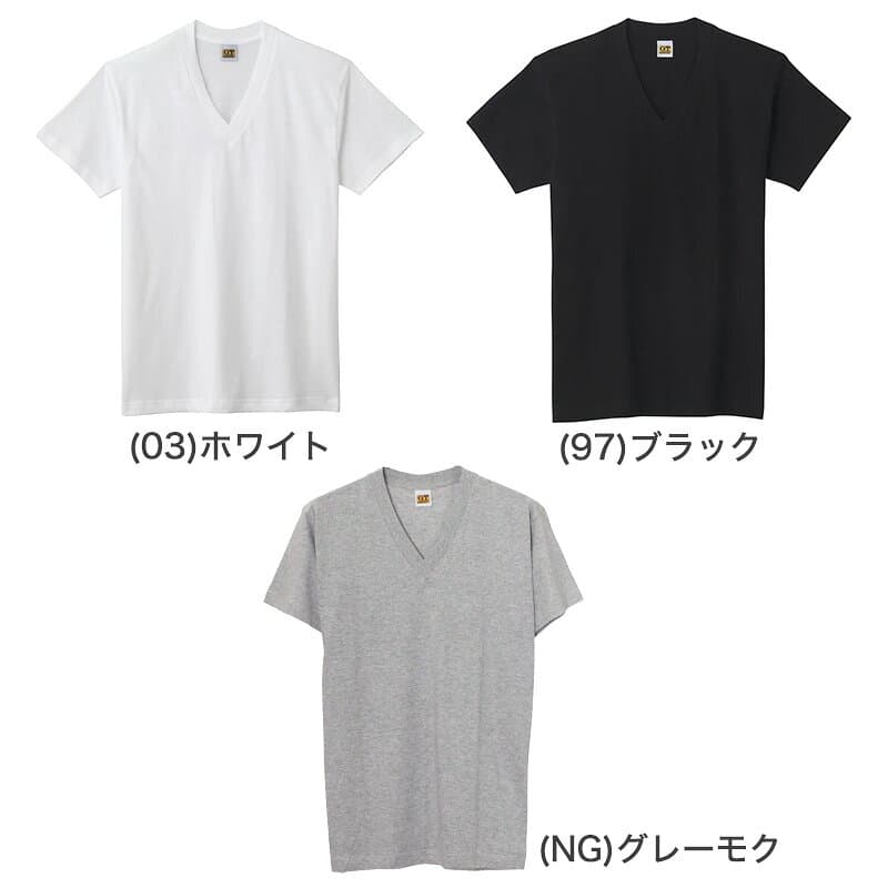 グンゼ 綿100% メンズ インナー 半袖 Vネック Tシャツ 2枚組 M〜LL GUNZE GTホーキンス 下着 インナーシャツ tシャツ 男性 紳士 V首 肌着 インナー M L LL thumbnail 3