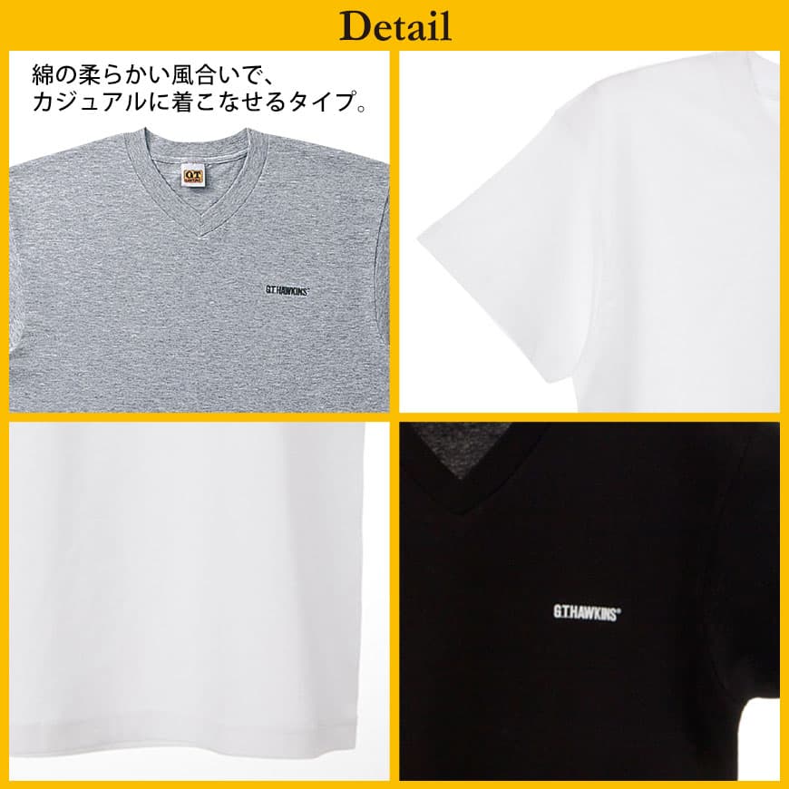 グンゼ 綿100% Tシャツ メンズ インナーシャツ 半袖 vネック M〜LL インナー 下着 肌着 綿 白 tシャツ V首 コットン ワンポイント 男性 thumbnail 3