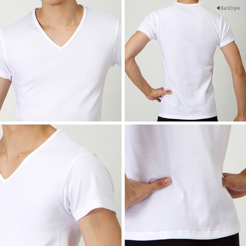 グンゼ tシャツ メンズ インナー 半袖 綿100% vネック M〜3L YG ワイジー 下着 肌着 大きいサイズ 3L 男性 紳士 インナーシャツ 抗菌 防臭 M L LL 白 黒 グレー V首 GUNZE thumbnail 3