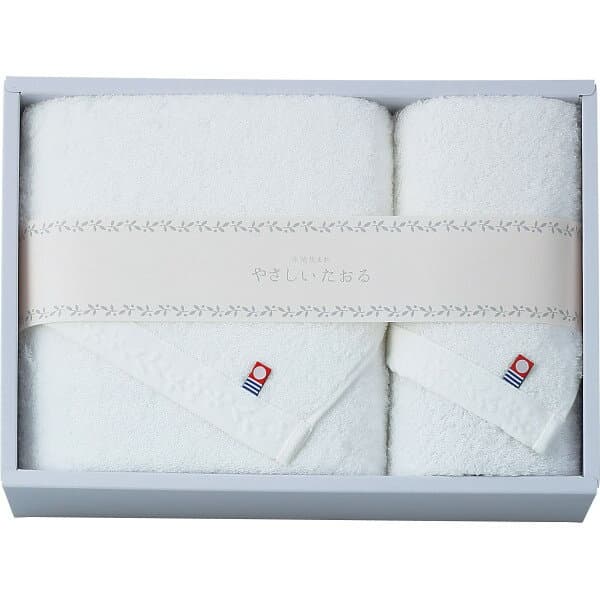 やさしいたおる バス・フェイスタオルセット ホワイト YT-24400 (-0083-109-) | 内祝い ギフト 出産内祝い 引き出物 結婚内祝い 快気祝い お返し 志
