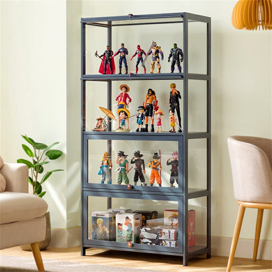 フィギュアケース 収納 高品質 コレクションケース コレクション ボックス クリアケース 透明展示ケース 積み重ね可能 扉付き 組み立て式 透明 アクリル コレクションケース コレクションボックス アクリルケース5層 thumbnail 2