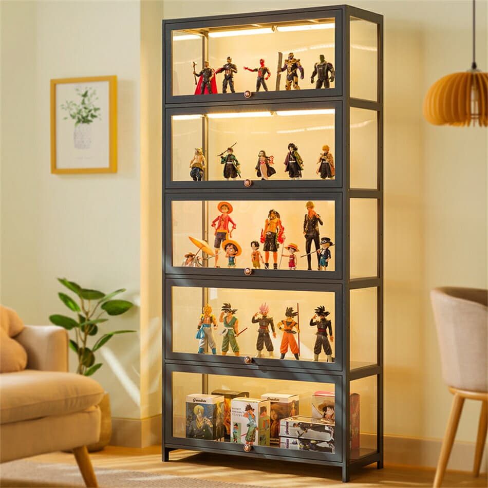 フィギュアケース 収納 高品質 コレクションケース コレクション ボックス クリアケース 透明展示ケース 積み重ね可能 扉付き 組み立て式 透明 アクリル コレクションケース コレクションボックス アクリルケース5層 thumbnail 3