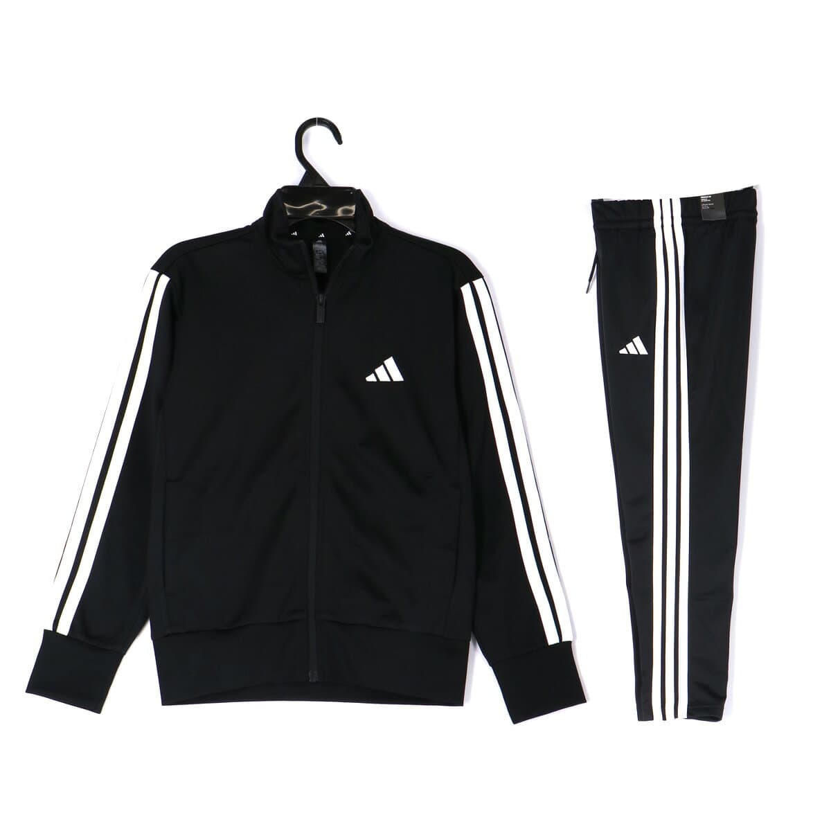 ＼楽天1位！／ アディダス ジャージ 上下 キッズ ジュニア セットアップ エッセンシャルズ ジャージ上下 子供 トラックスーツ フルジップ 3ストライプス スリーストライプス 裏トリコット起毛 速乾 吸水 吸汗 ドライ 黒 ブランド adidas KRG91 上下セット 男 女の子 thumbnail 2