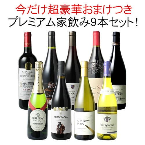 【送料無料】ワインセット プレミアム 家飲み ワイン 9本 セット 赤ワイン 白ワイン スパークリングワイン 飲み比べ ソムリエ厳選 贅沢 ミックスセット フルボディ 御祝 誕生日 結婚祝い ギフト プレゼント 第29弾【Pup】