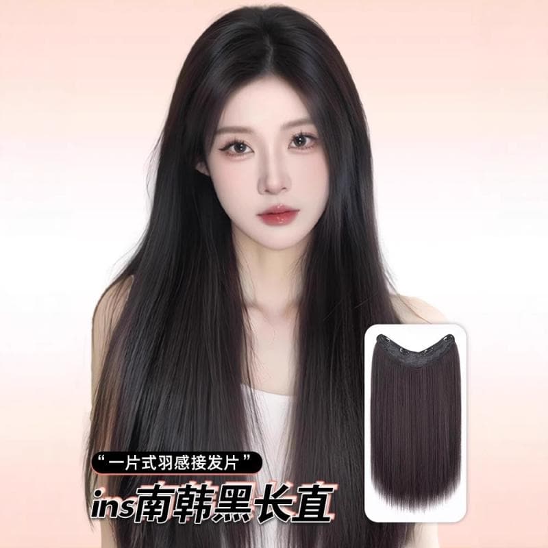 ヘアピース レディース 大波 巻き髪 60cm 黒 ブラウン 自然 ブラック ダークブラウン ライトブラウン ワンタッチ エクステ ボリュームアップ