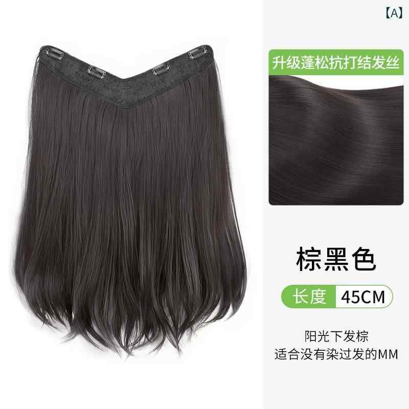 ウィッグ レディース ワンタッチ エクステ カール インナーカール 付け毛 自然 黒髪 茶髪 ポイントウィッグ ボリュームアップ