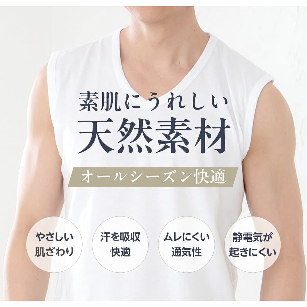 ＼【特別価格】10月9日 9:59まで／ 【一部予約】綿100％サーフインナー メンズ ノースリーブ Vネック V首 インナー 綿100％ 無地 ベーシック M L LL 3L 全6色 thumbnail 2