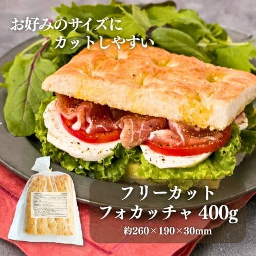 ◆【冷凍】フリーカット フォカッチャ 400g | スクエア パン パニーニ サンドイッチ 業務用 大容量 イタリアン