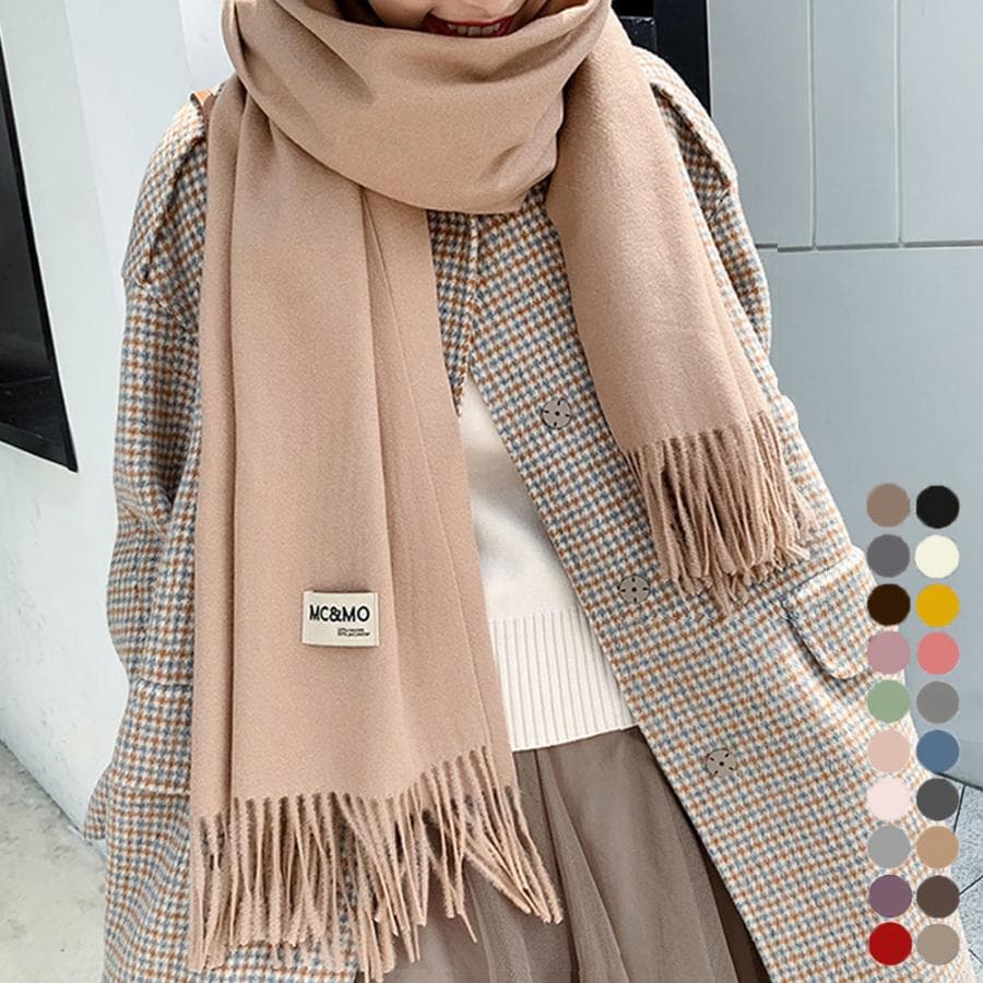 羽織 レディース 無地 カシミヤタッチ 厚手 大判ストール マフラー ブランケットひざ掛け ストール か 大判 ウールタッチ 秋冬