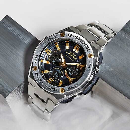 【10日限りの抽選還元！要エントリー】G-SHOCK G-STEEL Gスチール GST-W110D-1A9JF メンズ 腕時計 電波ソーラー アナデジ シルバー メタル レイヤーガード 国内正規品 カシオ thumbnail 3
