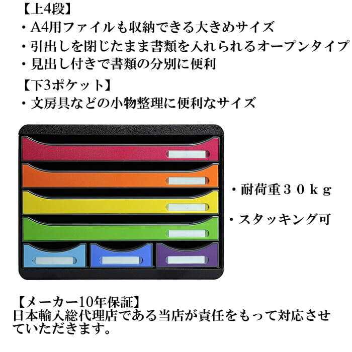 EXACOMPTA エグザコンタ STORE BOX A4 横型 ストアボックス 【7 ポケット】【全4色】おしゃれ ヨーロッパ オフィス用品 レターケース 引出し 卓上 小物整理 書類整理 ザウィンド 可愛い スタイリッシュ シンプル かわいい thumbnail 3