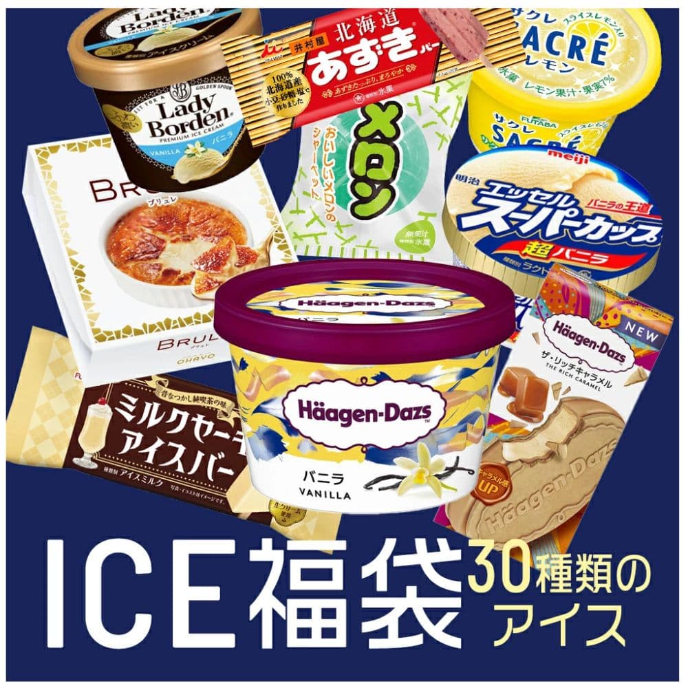 【300円オフクーポン！早い者勝ち！】敬老の日 これまでに3万個以上売れた 超お買い得 アイスクリーム福袋 合計30個入り (中身は当店お任せ) アイスクリーム アイス 福袋 　ギフト　詰め合わせ　詰め合わせ 大容量 訳あり ハーゲンダッツ 　fukubukuro