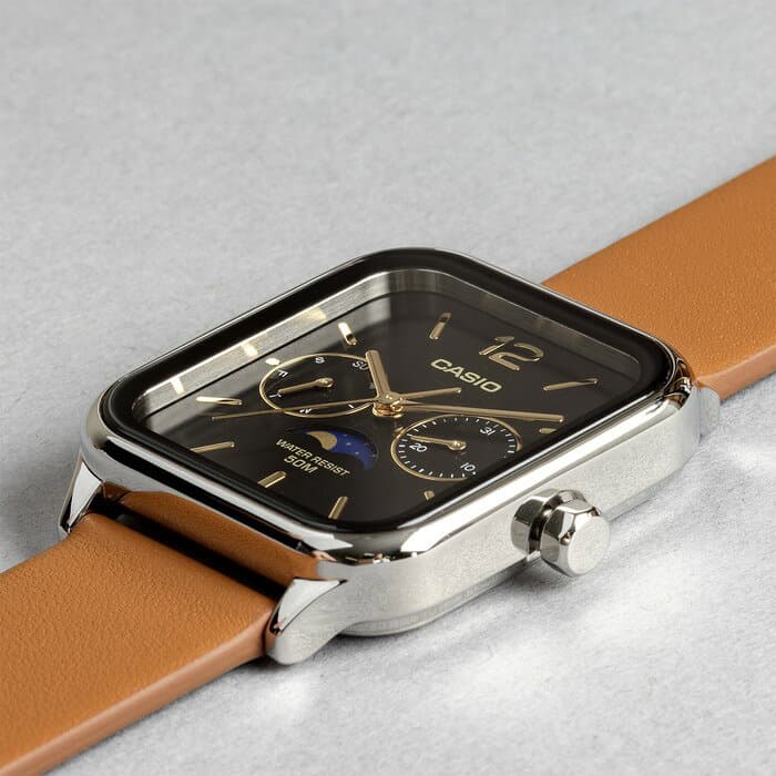 【翌日配送】【新品電池交換済】【10年保証】CASIO STANDARD MEN カシオ スタンダード MTP-M305L 腕時計 時計 ブランド メンズ レディース 男の子 女の子 チープカシオ チプカシ アナログ ムーン 日付 防水 革ベルト レザー 高級感 高見え 角型 ギフト プレゼント thumbnail 3