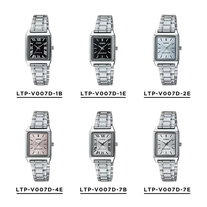 【10年保証】【日本未発売】CASIO STANDARD WOMEN カシオ スタンダード LTP-V007D 腕時計 時計 ブランド レディース 女の子 チープカシオ チプカシ アナログ シルバー ブラック 黒 ブルー 青 ピンク かわいい 角型 メタル 海外モデル ギフト プレゼント thumbnail 2