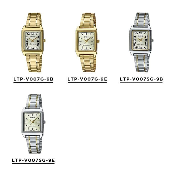 【10年保証】【日本未発売】CASIO STANDARD WOMEN カシオ スタンダード LTP-V007D 腕時計 時計 ブランド レディース 女の子 チープカシオ チプカシ アナログ シルバー ブラック 黒 ブルー 青 ピンク かわいい 角型 メタル 海外モデル ギフト プレゼント thumbnail 3