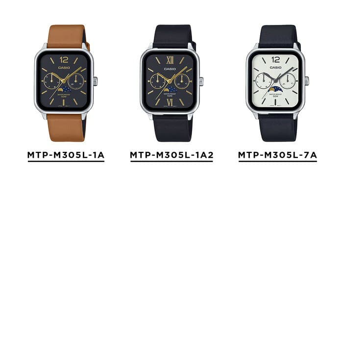 【翌日配送】【新品電池交換済】【10年保証】CASIO STANDARD MEN カシオ スタンダード MTP-M305L 腕時計 時計 ブランド メンズ レディース 男の子 女の子 チープカシオ チプカシ アナログ ムーン 日付 防水 革ベルト レザー 高級感 高見え 角型 ギフト プレゼント thumbnail 2