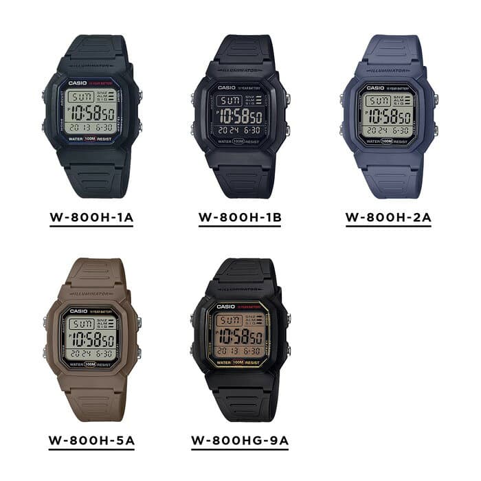 【10年保証】【日本未発売】CASIO STANDARD MENS カシオ スタンダード W-800H 腕時計 時計 ブランド メンズ レディース キッズ 子供 男の子 女の子 チープカシオ チプカシ デジタル 薄型 軽量 日付 防水 ブラック 黒 海外モデル ギフト プレゼント thumbnail 2