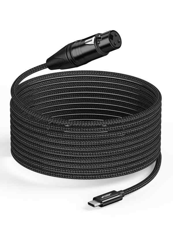 USB C マイクケーブル,Type-c to XLR メス マイク録音ケーブル ナイロン編み 高耐久性 クリアな音質 幅広い互換性 マイク/スピーカー/コンソール/アンプ/その他のレコーディング機器などに適用, thumbnail 3