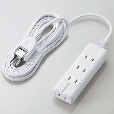 エレコム(ELECOM) T-KM01-2430WH ホワイト 雷ガード付磁石タップ 延長コード 2ピン 4個口 3m