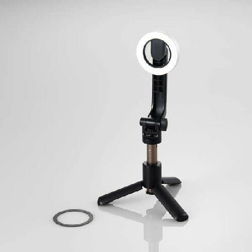 エレコム(ELECOM) P-STMTBK ブラック 着脱簡単な卓上用スマホ三脚スタンド