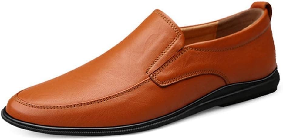 メンズ ローファー モカシン 防滑 ドライビングシューズ スリッポン 25.5cm カジュアル 紳士靴 幅広 スニーカー 革靴 ブラウン やわらかい ウォーキング フォーマル 普段用 大きいサイズ 小