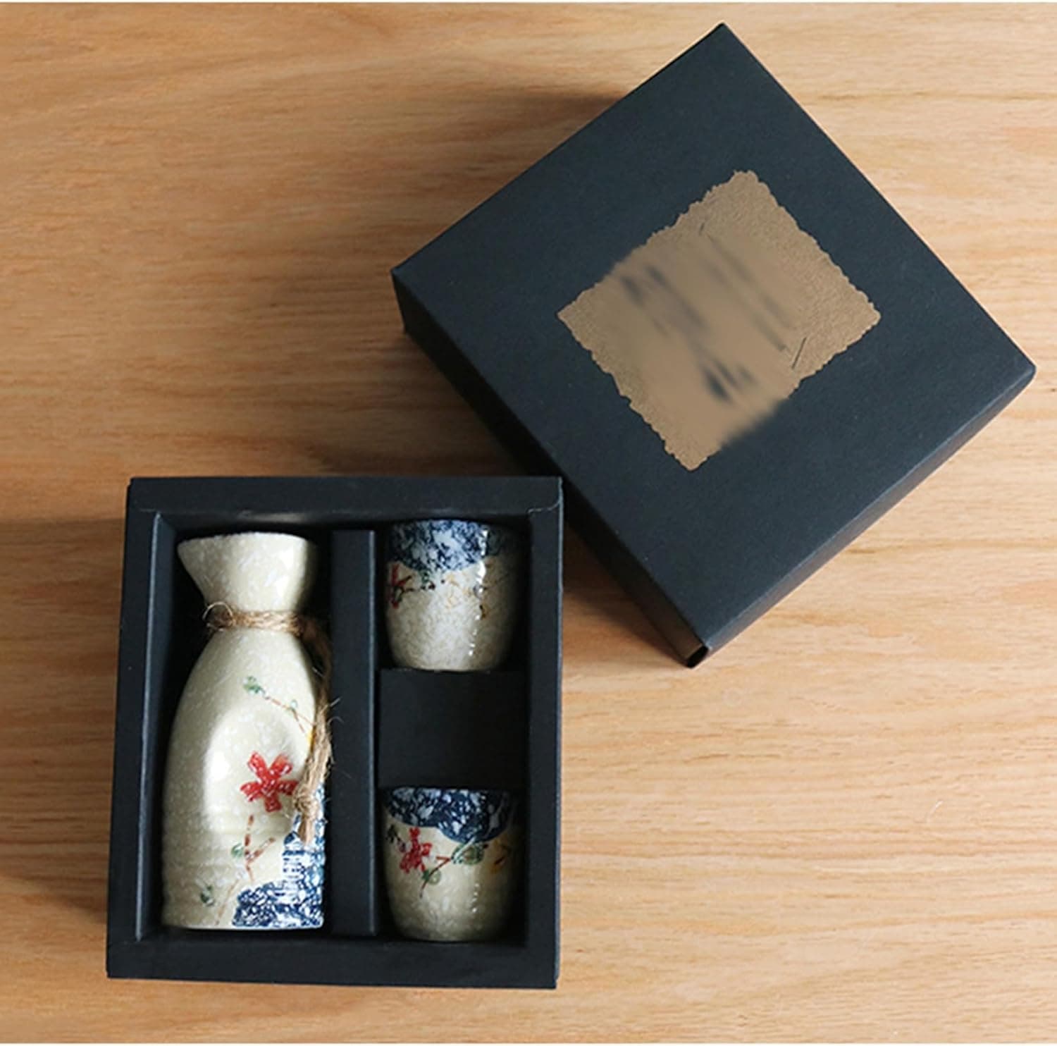 酒器セット 和酒徳利セット おちょこ ぐい呑み とっくり セット 日本酒用 陶器製 お猪口 酒盃 酒水差し トレイ 絵柄 お洒落 おしゃれ 上品 花見 晩酌 冷酒 引っ越し祝 キャンプ 父の日 母の日