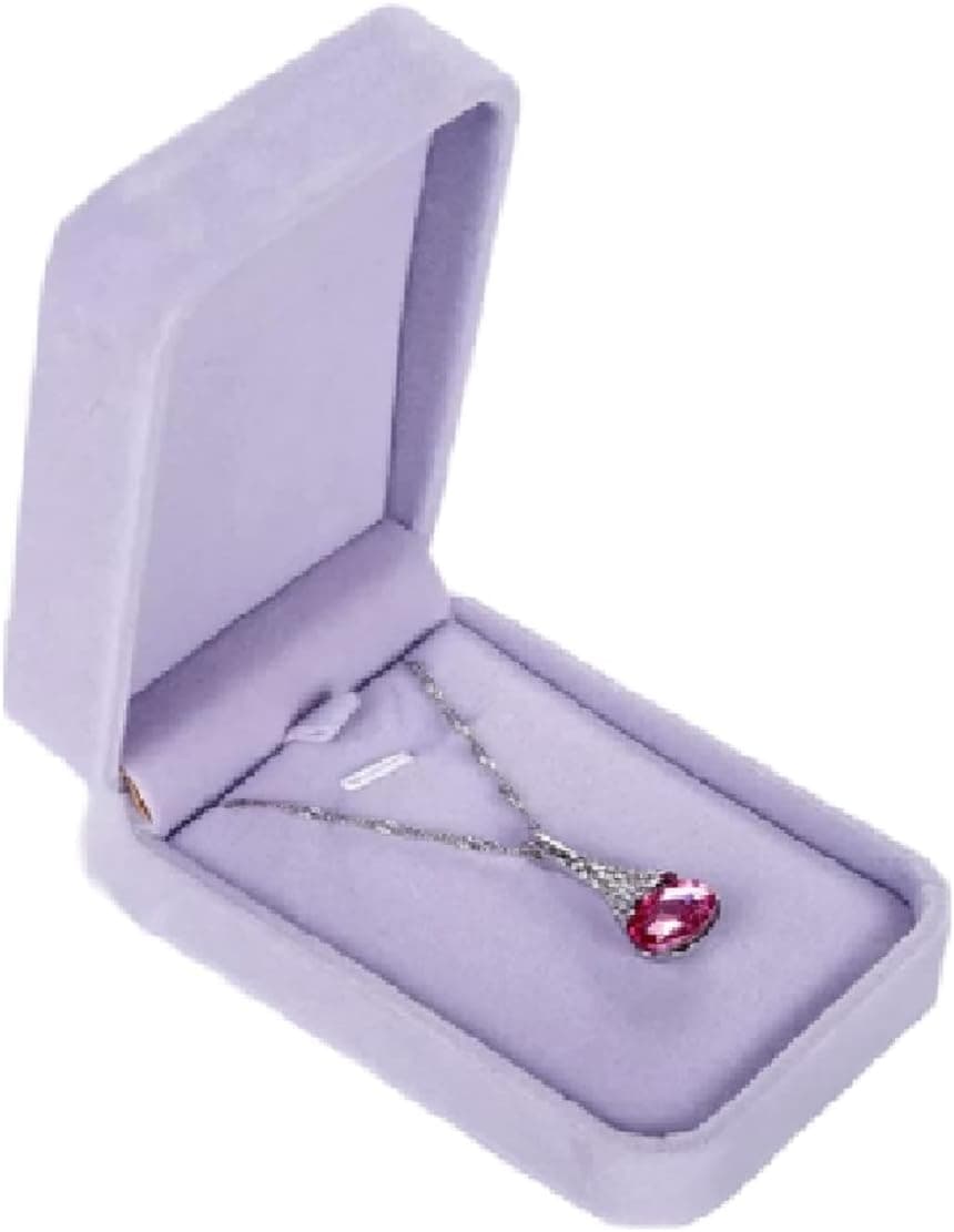 ベルベットジュエリーストレージボックス、ペンダントギフトボックス、ネックレス収納ディスプレイケース、ウェディング、ロマンチックなプロポーズ、婚約、誕生日、記念日、バレンタインデー、クリスマスギフト(ラ