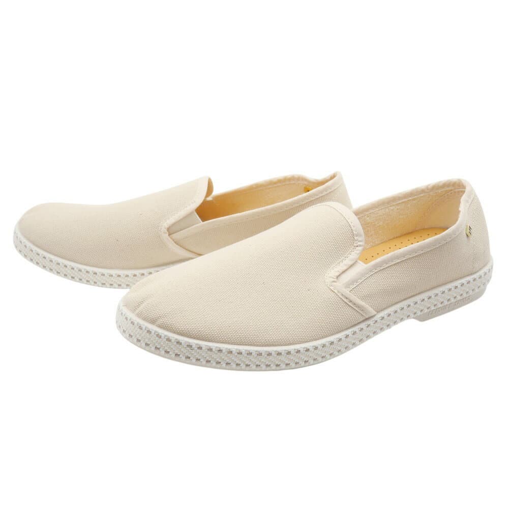 RIVIERAS リビエラ スリッポン 1002 CLASSIC TOILE ブランド エンブレム ワンポイント キャンバス地 エスパドリーユ シューズ 夏 カジュアル きれいめ さわやか メンズ ベージュ
