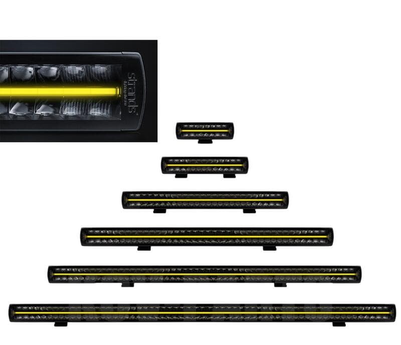 【Strands LEDライトバー シベリアXP (DR)ダブル ロウ LEDバー　8"インチ イエロー&ホワイト ポジションライト付き】
