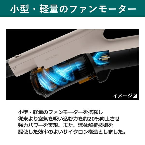 コードレス掃除機 日立 ラクかるスティック PV-BL3P 掃除機 コードレス 自走式 サイクロン ハンディ スタンド付き 日本製 PV-BL3P-C ベージュ クリーナー PV-BL3PC 軽い お手入れ簡単 ハンディクリーナー thumbnail 3