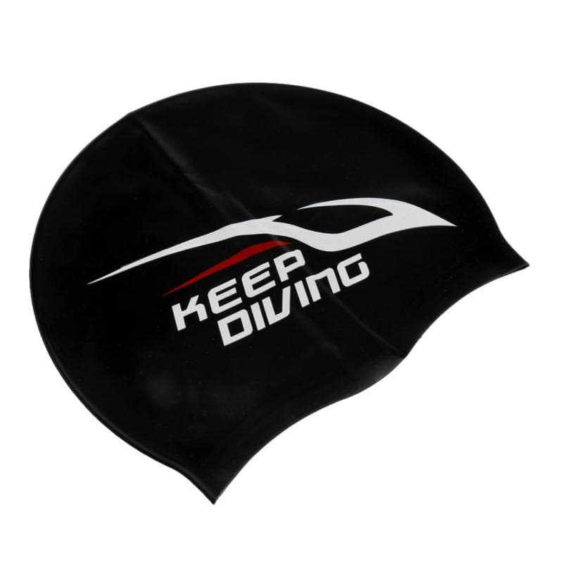 大人のシリコンスイムキャップ柔軟で耐久性のある伸縮性のあるスイミングハットブラック