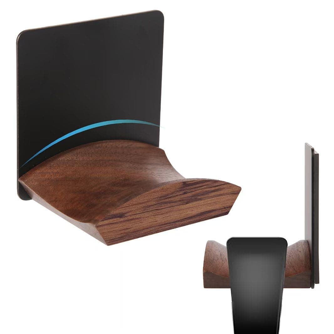 KAIXUANMAN マグネット ヘッドホンハンガー 壁掛け ヘッドホン フック マグネット ヘッドホンホルダー 多用途 収納スタンド コントローラー スタンド 木製 ヘッドセット コントローラー置き ブラック クルミ材