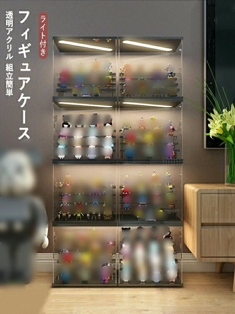 最大10％OFFクーポン配布中！ギフト フィギュアケース 透明 積み上げられる フィギュア棚 LEDライト 収納 コレクションケース コレクション ボックス クリアケース 透明展示ケース 積み重ね可能 扉付き 組み立て式 透明 アクリル ケース 見せる収納 子ども部屋 収納ケース 棚 thumbnail 2