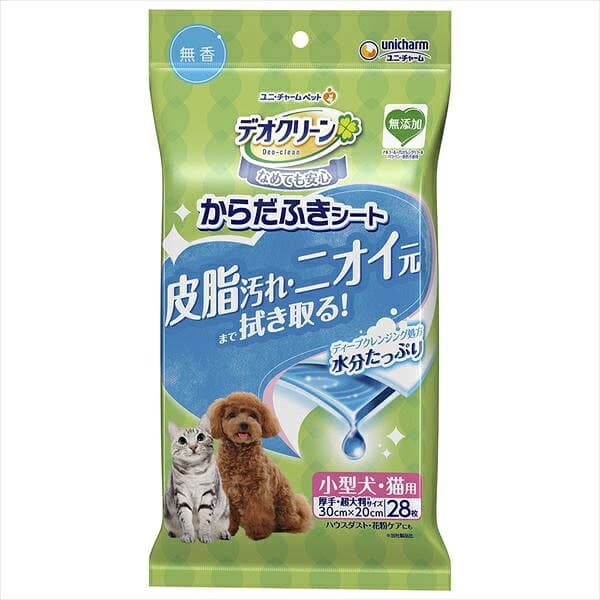 【6個セット】 ユニチャーム デオクリーン からだふきシート小型犬・ 猫用 無香28枚 愛犬・愛猫のからだふきシート 日本製 ユニ・チャーム unicharm 犬用ケア用品 お手入れ なめても安心 ペット用防災 犬猫兼用 ペット用品 トイレ用品 シート ペット用 厳選素材