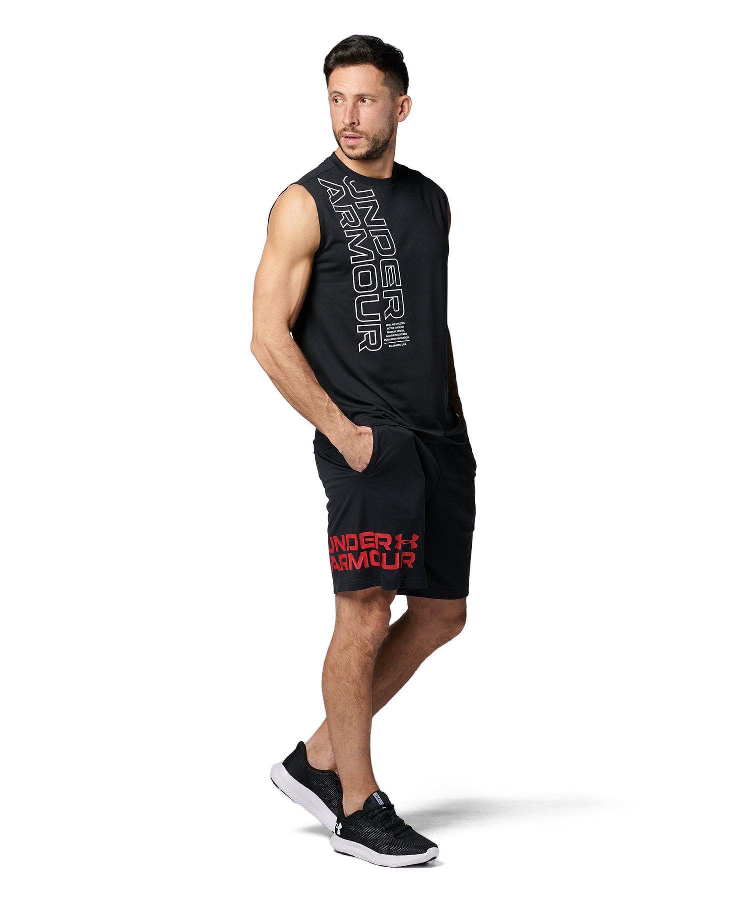 【20％OFF】公式 アンダーアーマー UNDER ARMOUR UA UAテック ワードマーク ショーツ（トレーニング/MEN） 1385491 ハーフパンツ ショートパンツ 半ズボン アウトドア スポーツ ジム メンズ 吸汗 速乾 伸縮 調整可能 ポケット ドライ ストレッチ thumbnail 3