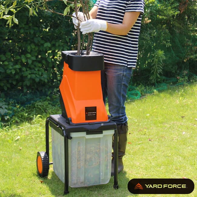 ＼特典あり／ヤードフォース YARD FORCE 枝シュレッダー[粉砕機 電動 木 枝 ウッドチッパー 家庭用 コンパクト ガーデン 剪定 庭 手入れ 掃除 ガーデンシュレッダー 保護メガネ 手袋押込み棒 セット シュレッター]