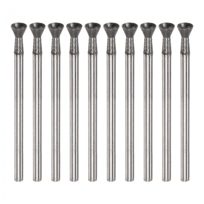 uxcell ダイヤモンド研削ヘッド10個セット 4mm直径 3/32"シャンク 彫刻用ドリルビット 球状ヘッド 研磨 彫刻 宝石 石材 セラミック用