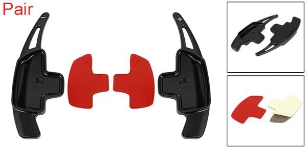 X AUTOHAUX ステアリングホイールシフトパドル アルミニウム合金製 ブラック ステアリングホイールシフトパドルシフター 拡張カバー メルセデス用ベンツ用 AB C E S CLA GLA GLK SLK MGLクラス thumbnail 2