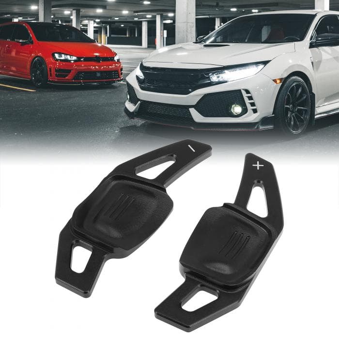 X AUTOHAUX ステアリングホイールシフトパドルシフター アルミニウム合金 Volkswagenに対応 golfに対応 7 Alltrack MK7 Variant用 ブラック ペア thumbnail 3