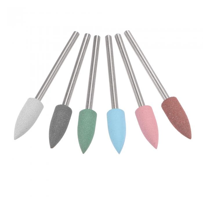 uxcell シリコーン研磨ビット 取付研削ビット グラインダーヘッド シリコーン研磨ホイール 回転工具用 マルチカラー 直径6 mm 6個