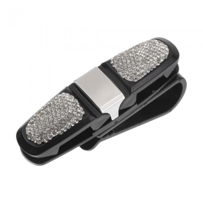 VekAuto 車用サングラスクリップ ユニバーサル サンバイザー 眼鏡ホルダー クリップ ABS ブラック ホワイト 10x4cm 1個